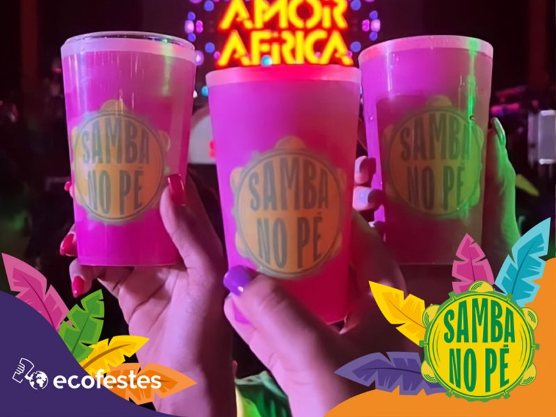 Los vasos reutilizables Ecofestes en Angola para la celebración de Samba No Pé